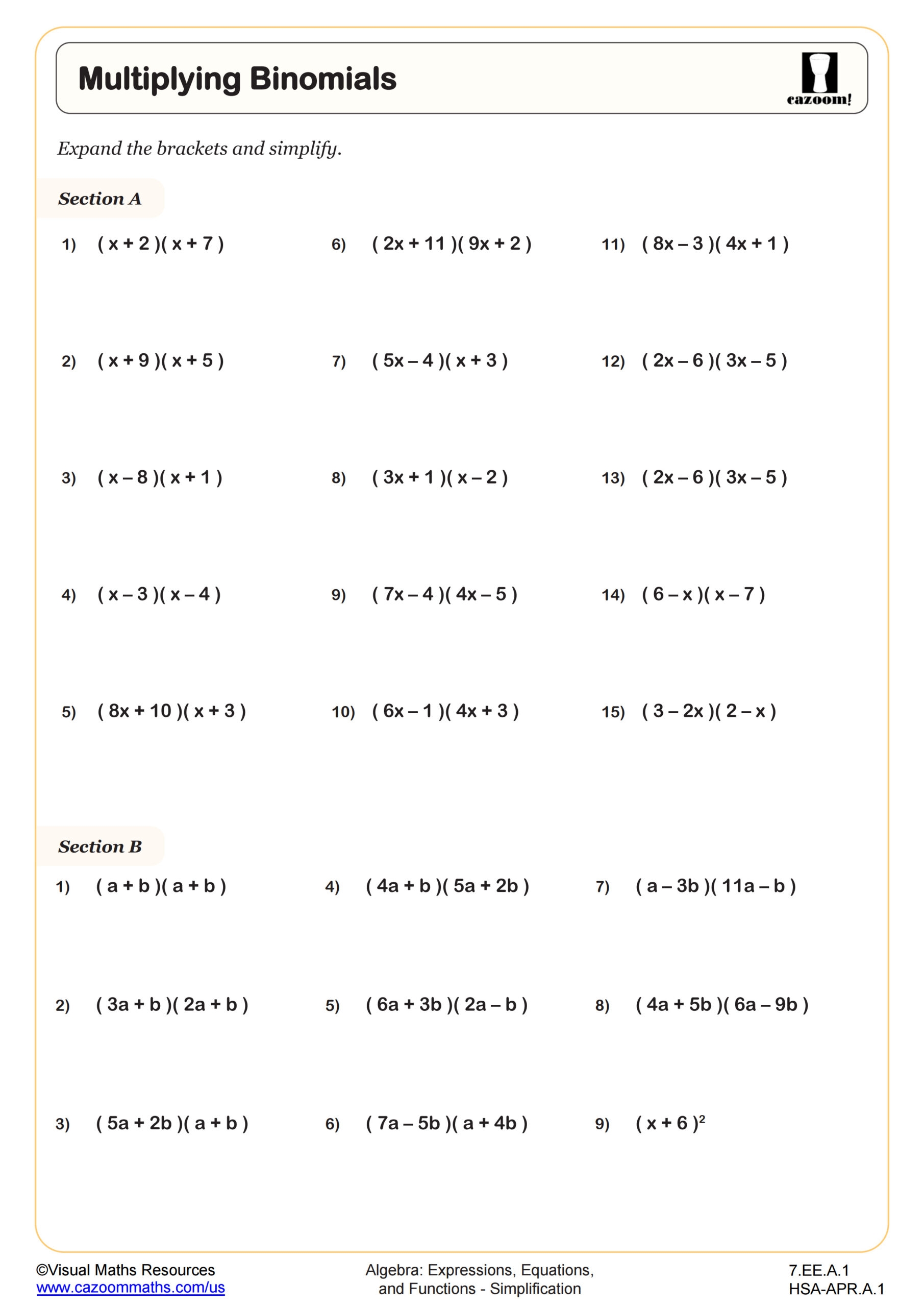 Algebra 2b Printable Sheets Algebra 2b Printable Sheets
