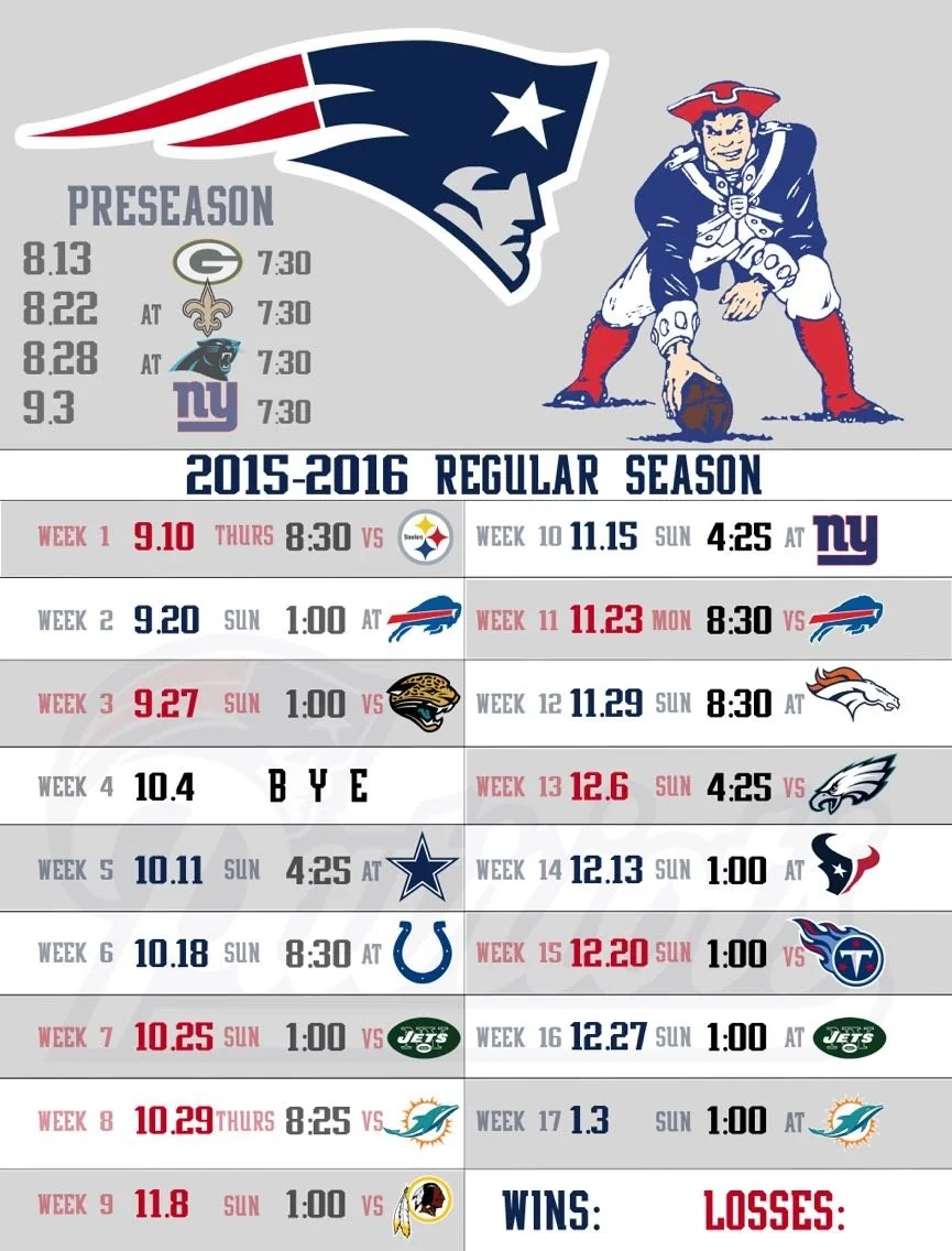 Patriots Preseason Schedule 2026 Printable
