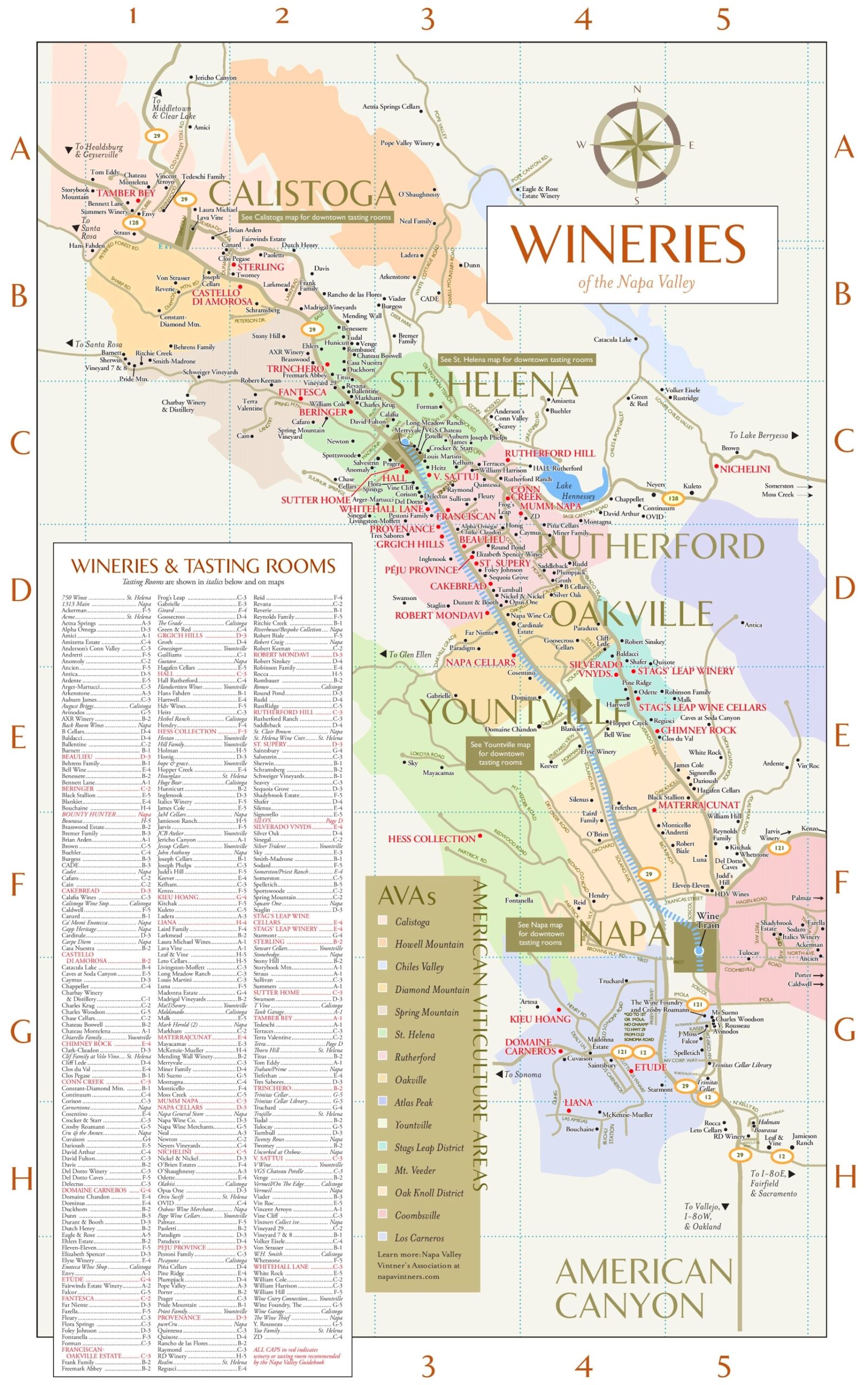 Printable List Of Napa Wineries