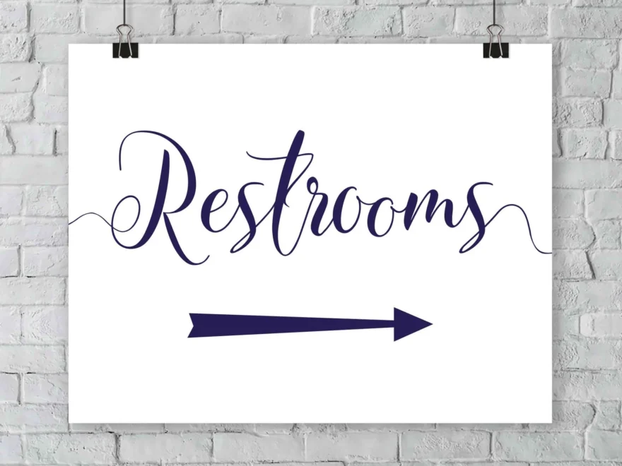 Navy Restrooms Arrow Sign Printable Toilet Directions Instant Download We Do Bou