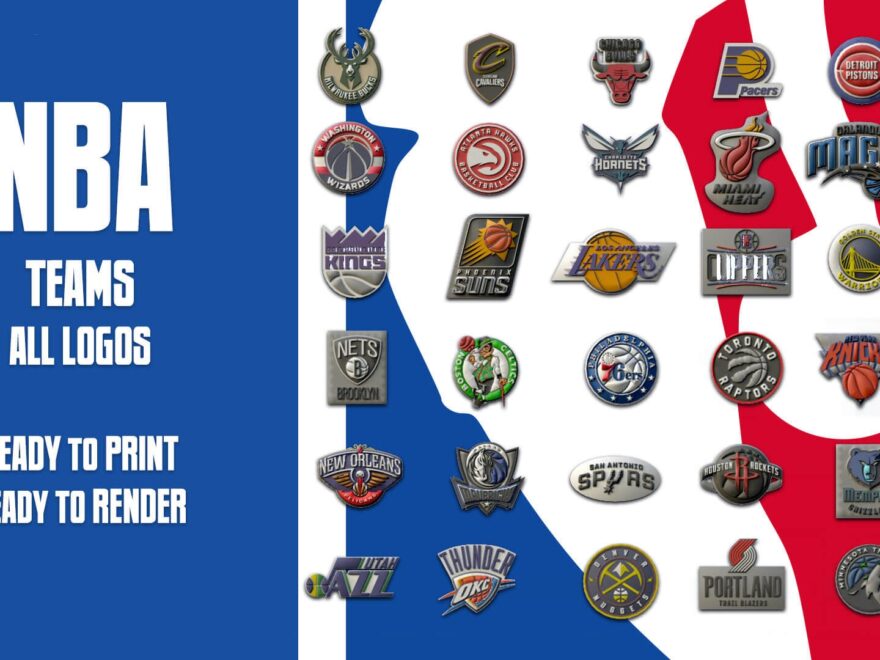 NBA All Teams Logos Printable And Renderable 3D Model By Danyelon