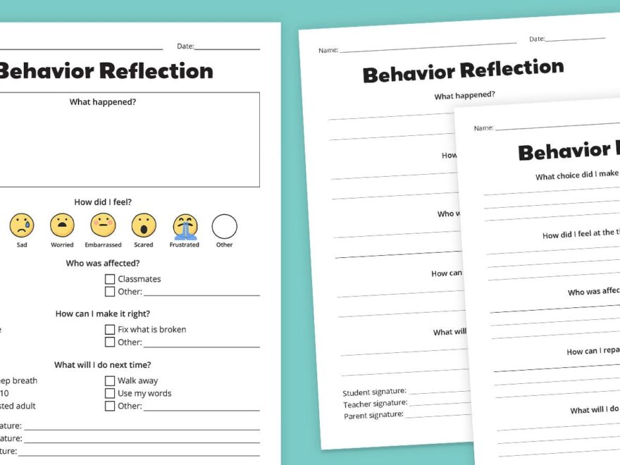 Need Behavior Reflection Sheets Grab Our Free Bundle