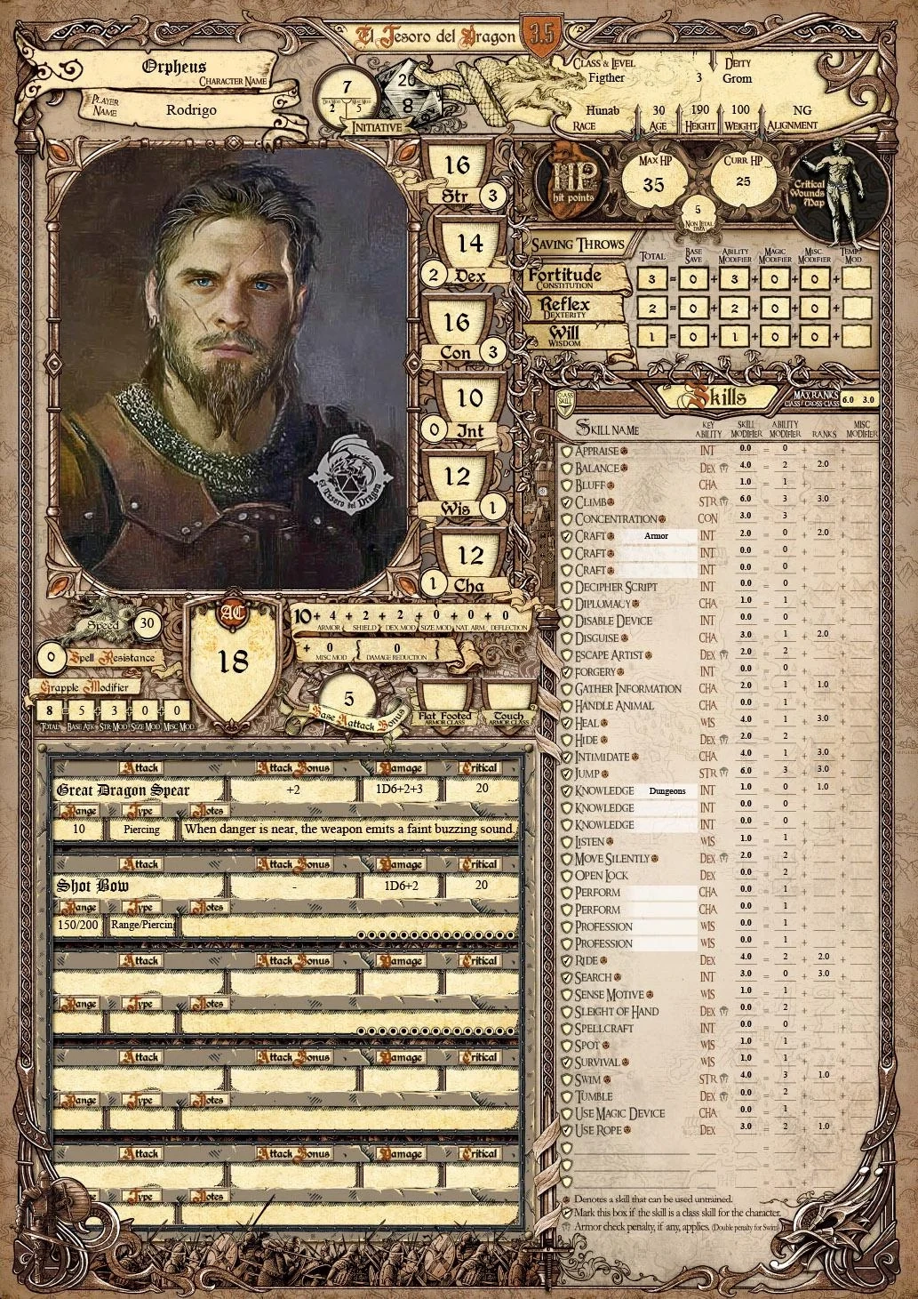 New Character Sheet For DnD 3 5 R DungeonsAndDragons