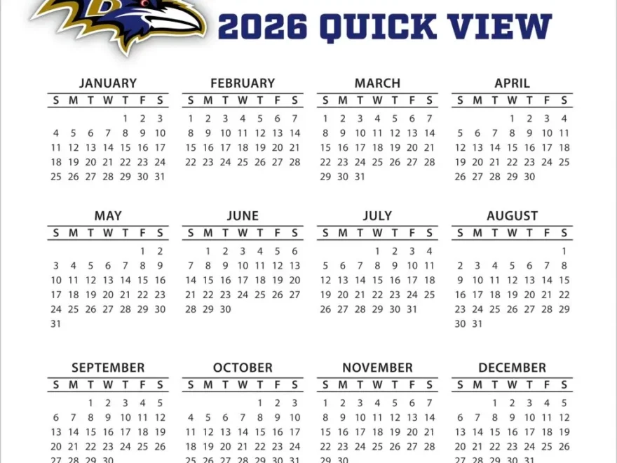 NFL Baltimore Ravens 2026 Desk Calendar Calendars