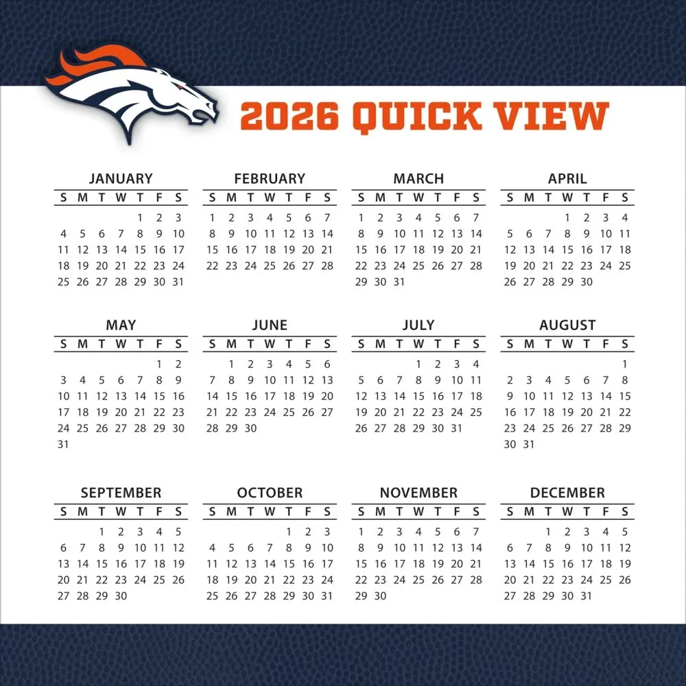 Denver Broncos Schedule Printable 2026 Denver Broncos Schedule Printable 2026