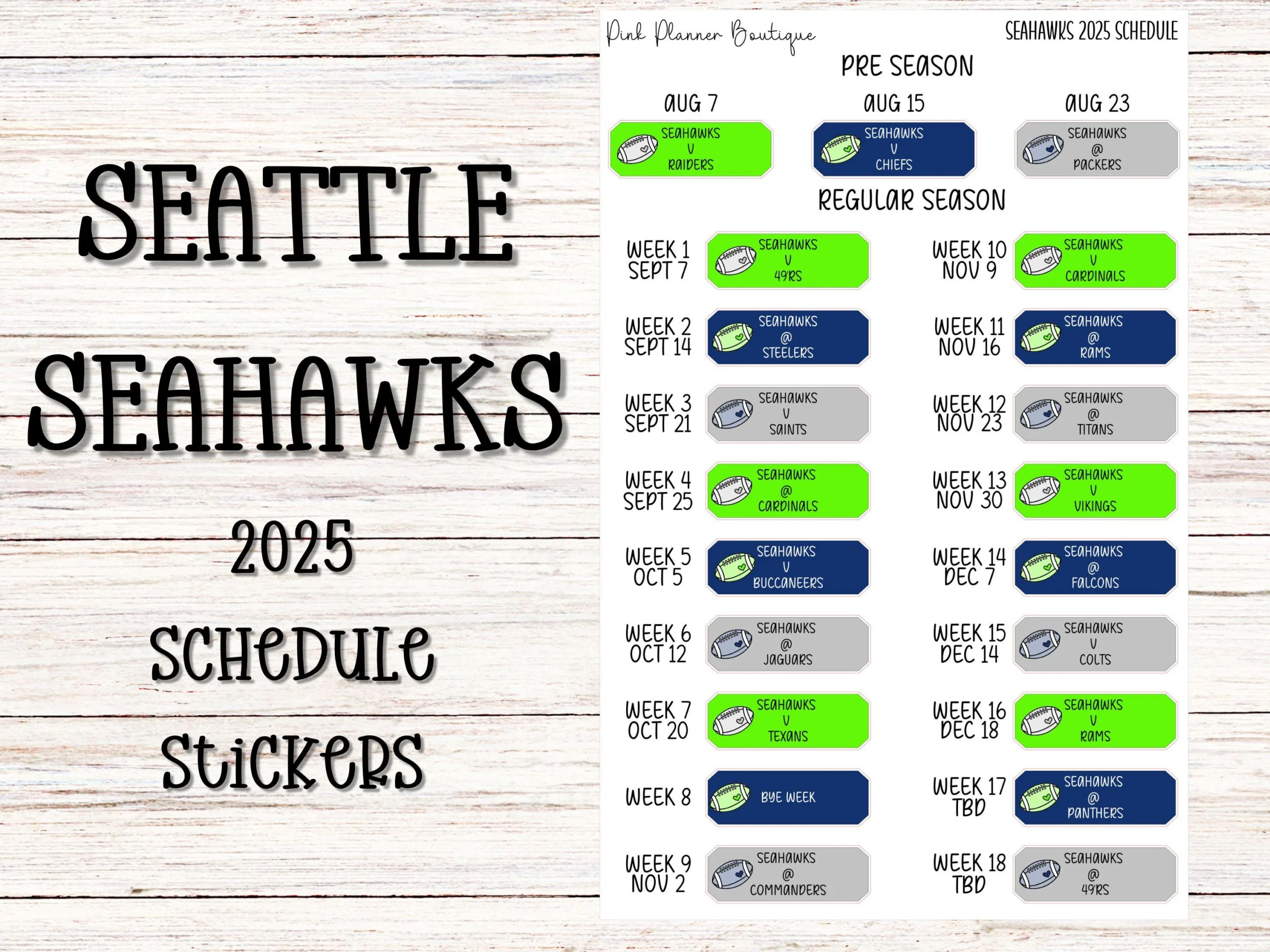 Seahawks Schedule 2025-2026 Printable