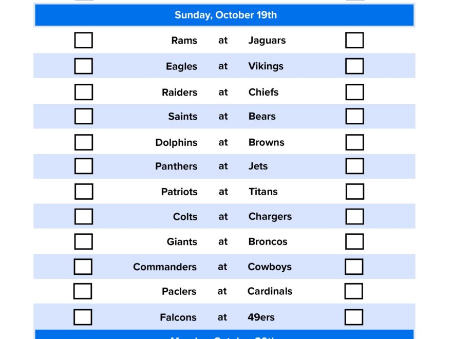 NFL Week 7 Pick Em Sheet Free Printable Schedule And Betting Odds FanDuel Research