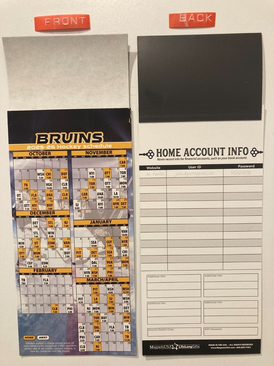 2026 Bruins Schedule Printable