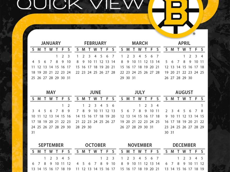 NHL Boston Bruins 2026 Box Calendar