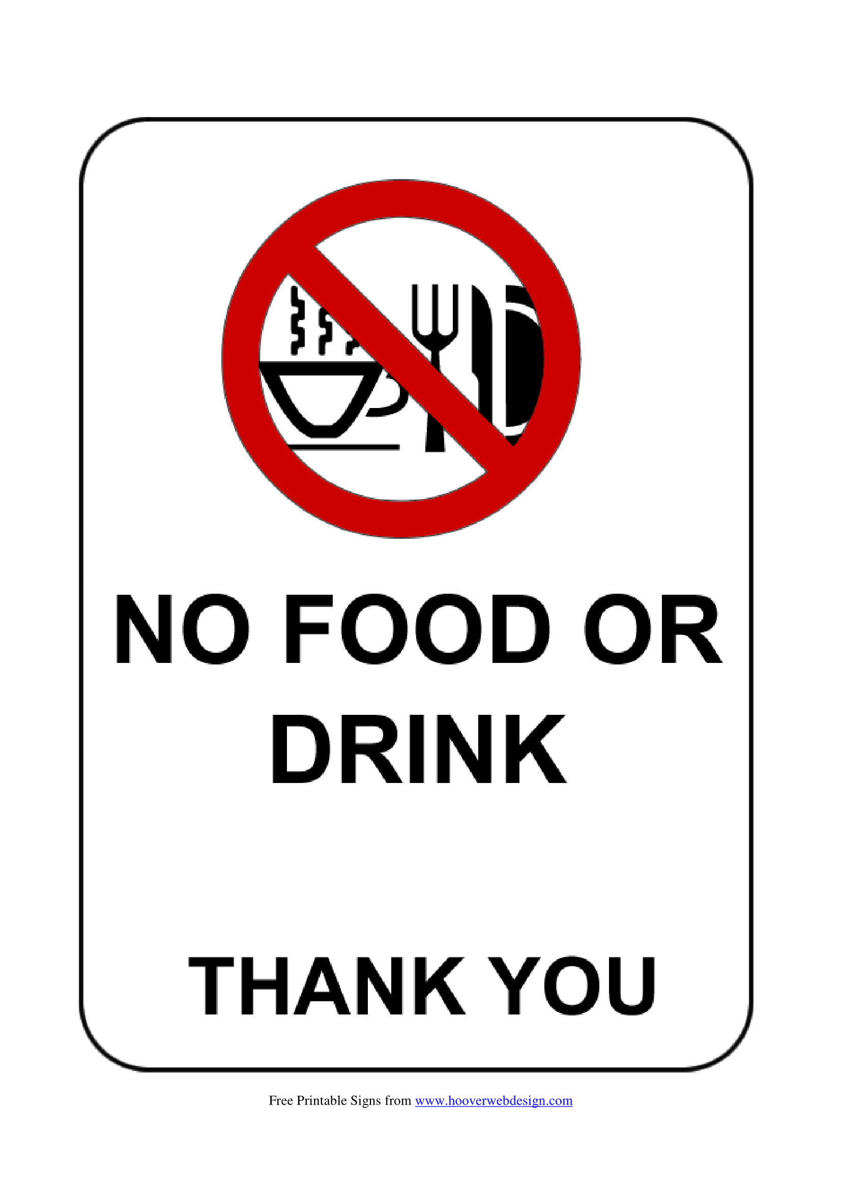 No Food Or Drink Signs Poster Template