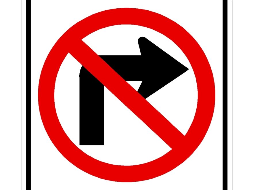 No Right Turn Symbol Print Plus Designz