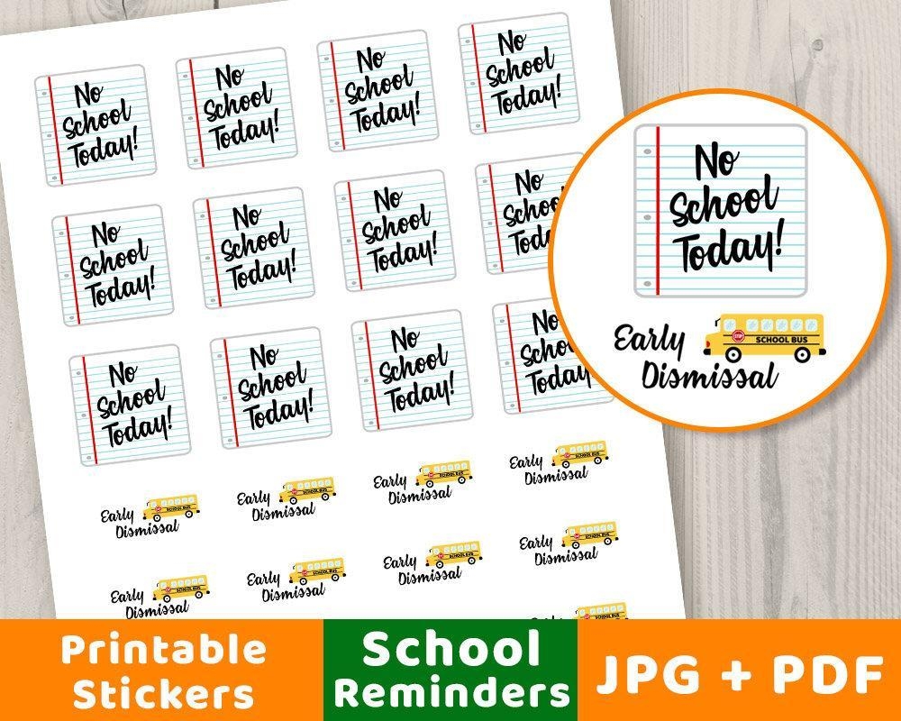 Printable Planner School Stickers