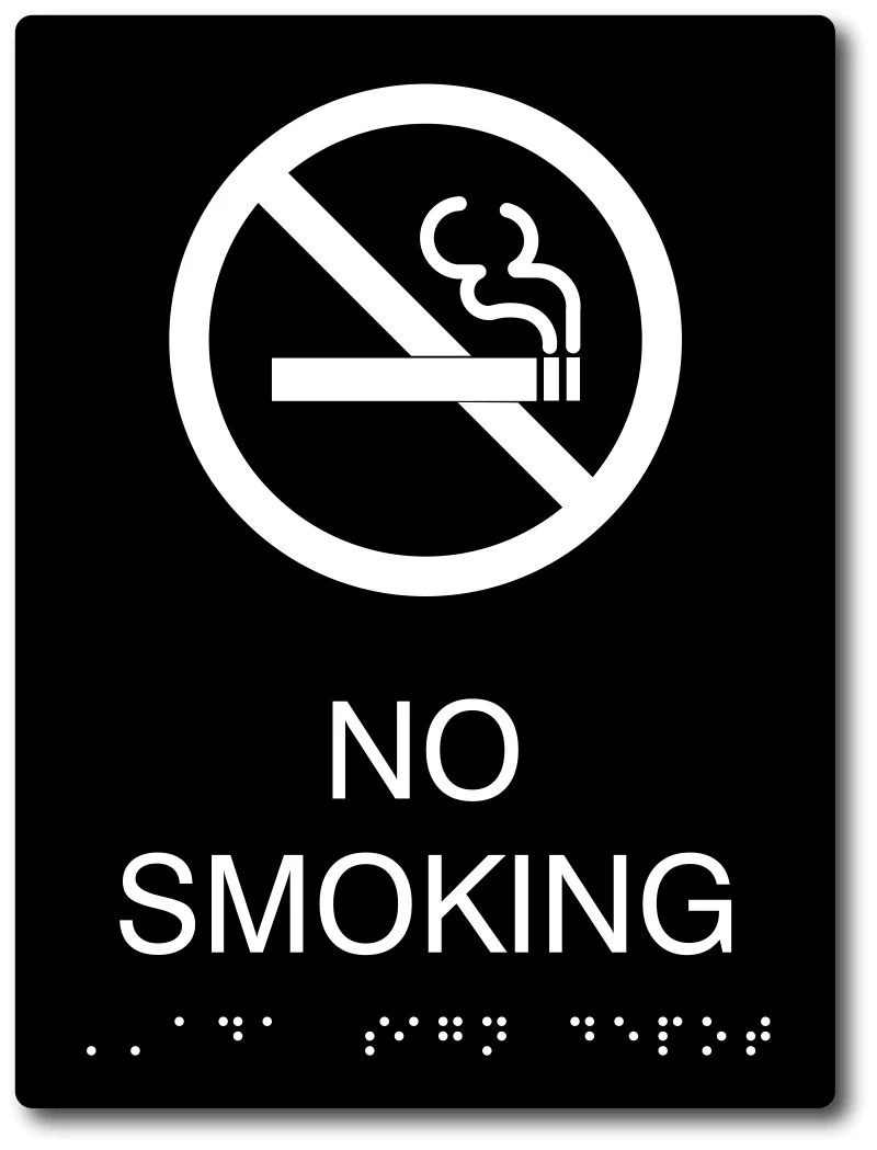 No Smoking Sign With No Smoking Symbol Letters And Braille ADA Sign Depot
