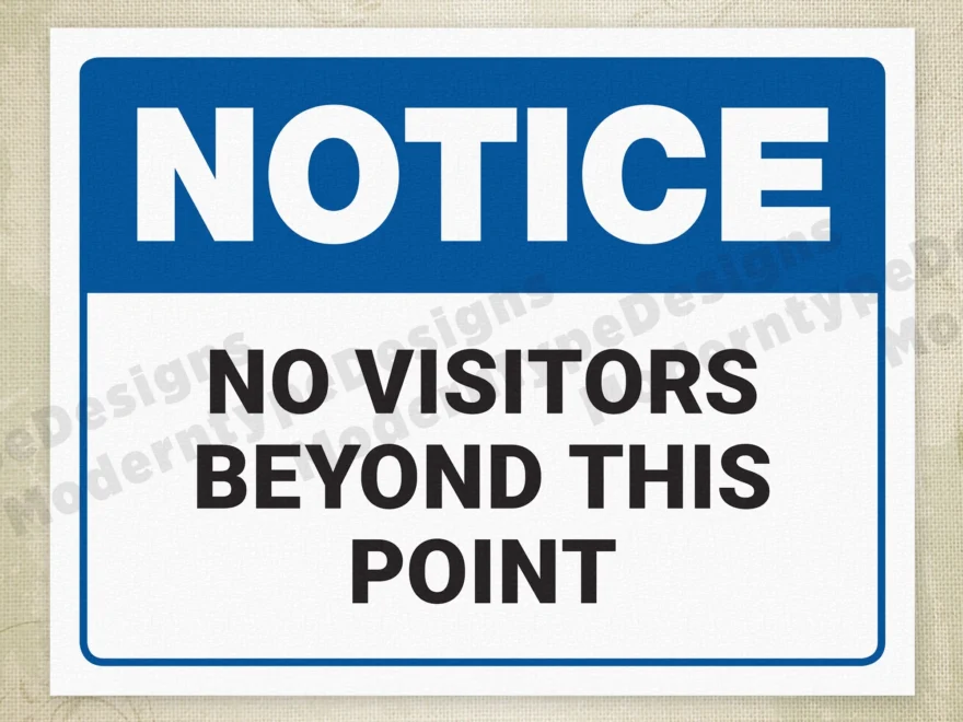 No Visitors Beyond This Point Printable Sign