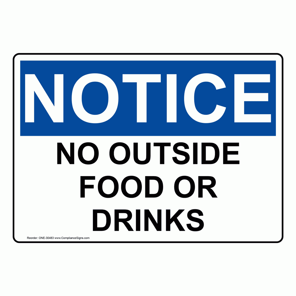 No Outside Food Sign Printable