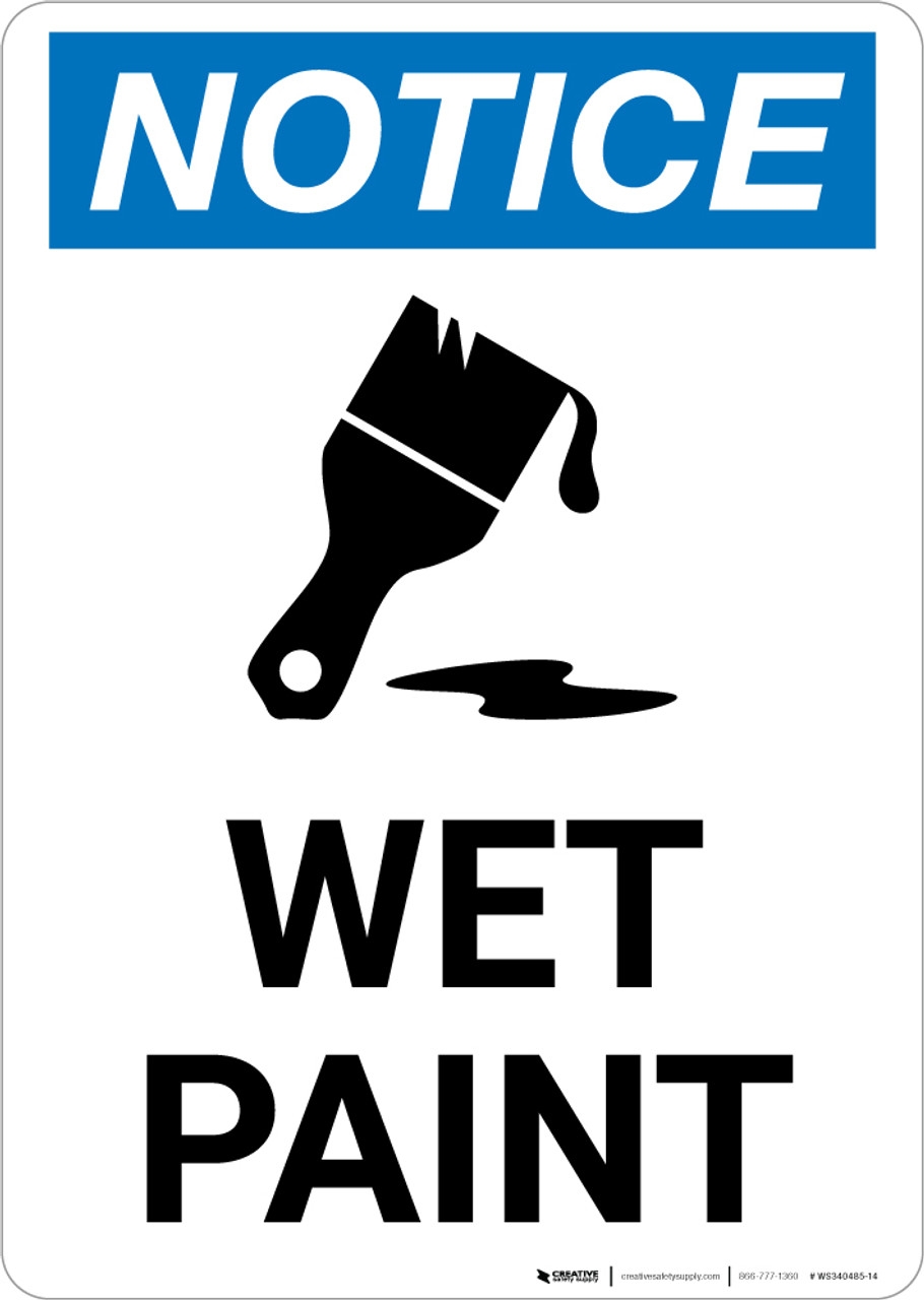 Notice Wet Paint With Icon Portrait