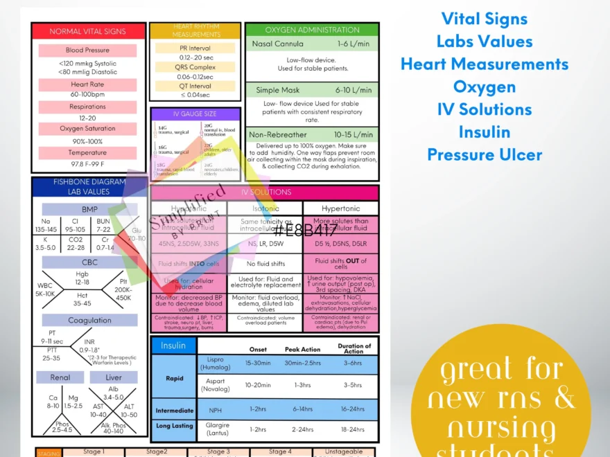 Nursing Guide Cheat Sheet Great For New Rn s And Nursing Students Etsy