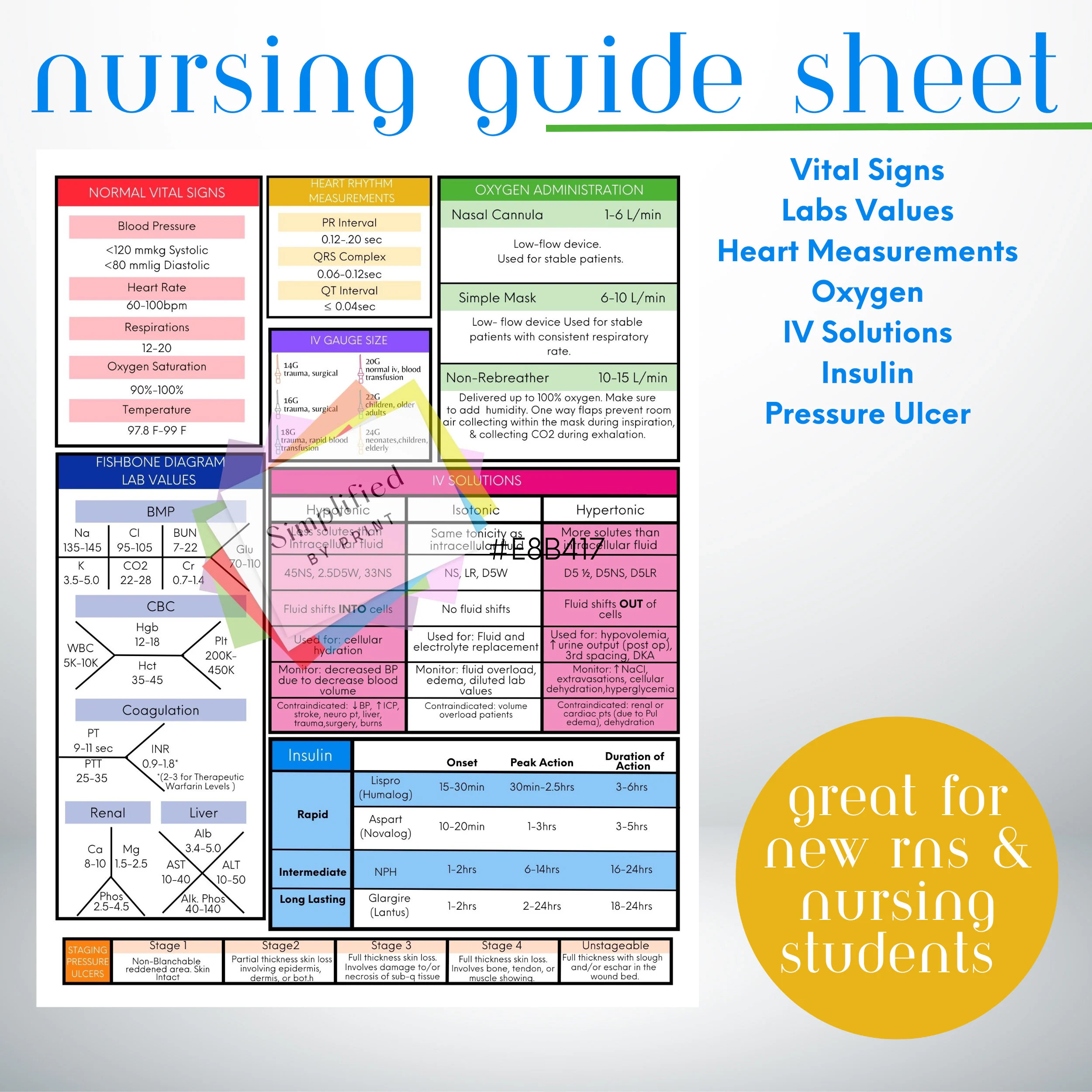 Nursing Guide Cheat Sheet Great For New Rn s And Nursing Students Etsy Nursing Guide Cheat Sheet Great For New Rn s And Nursing Students Etsy