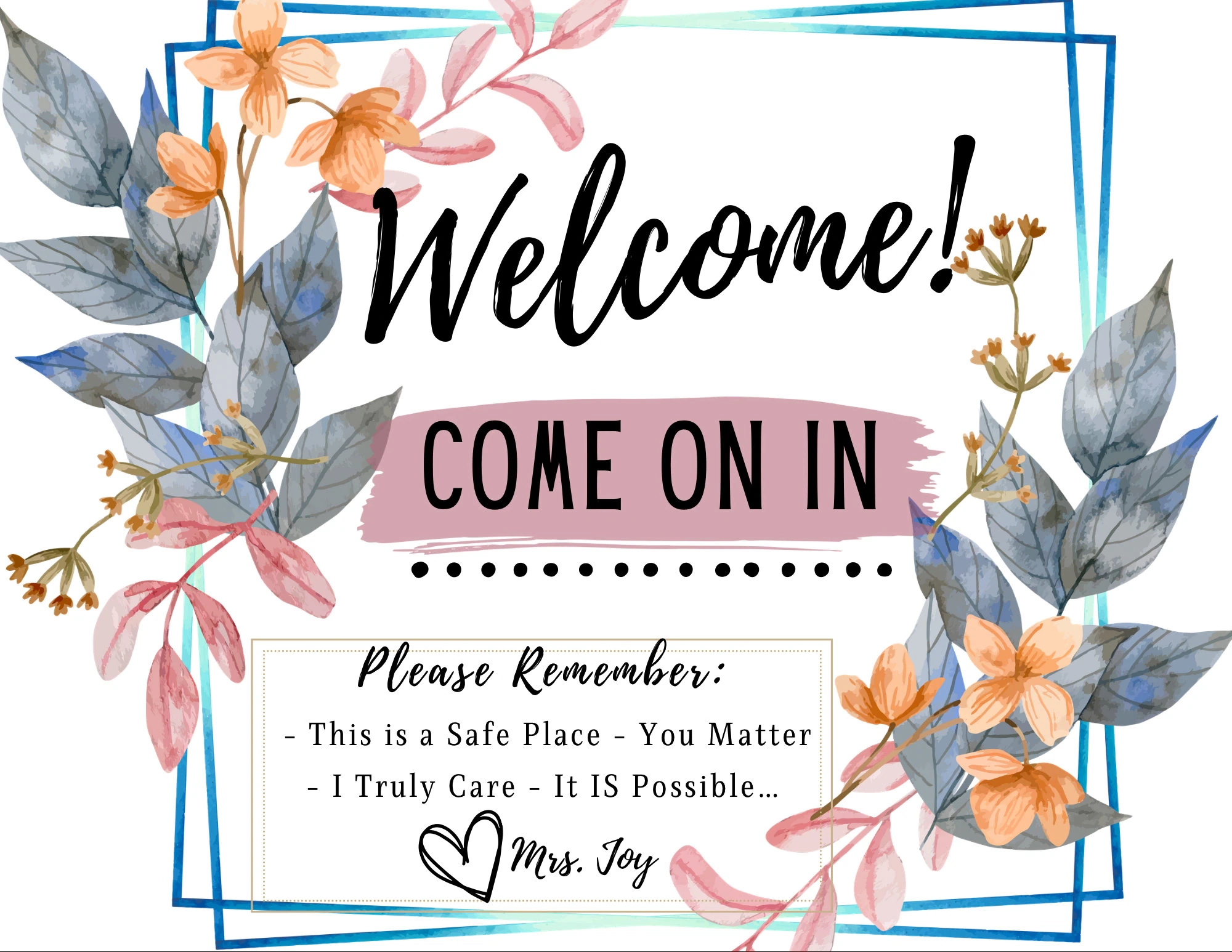 A Printable Welcome Sign A Printable Welcome Sign
