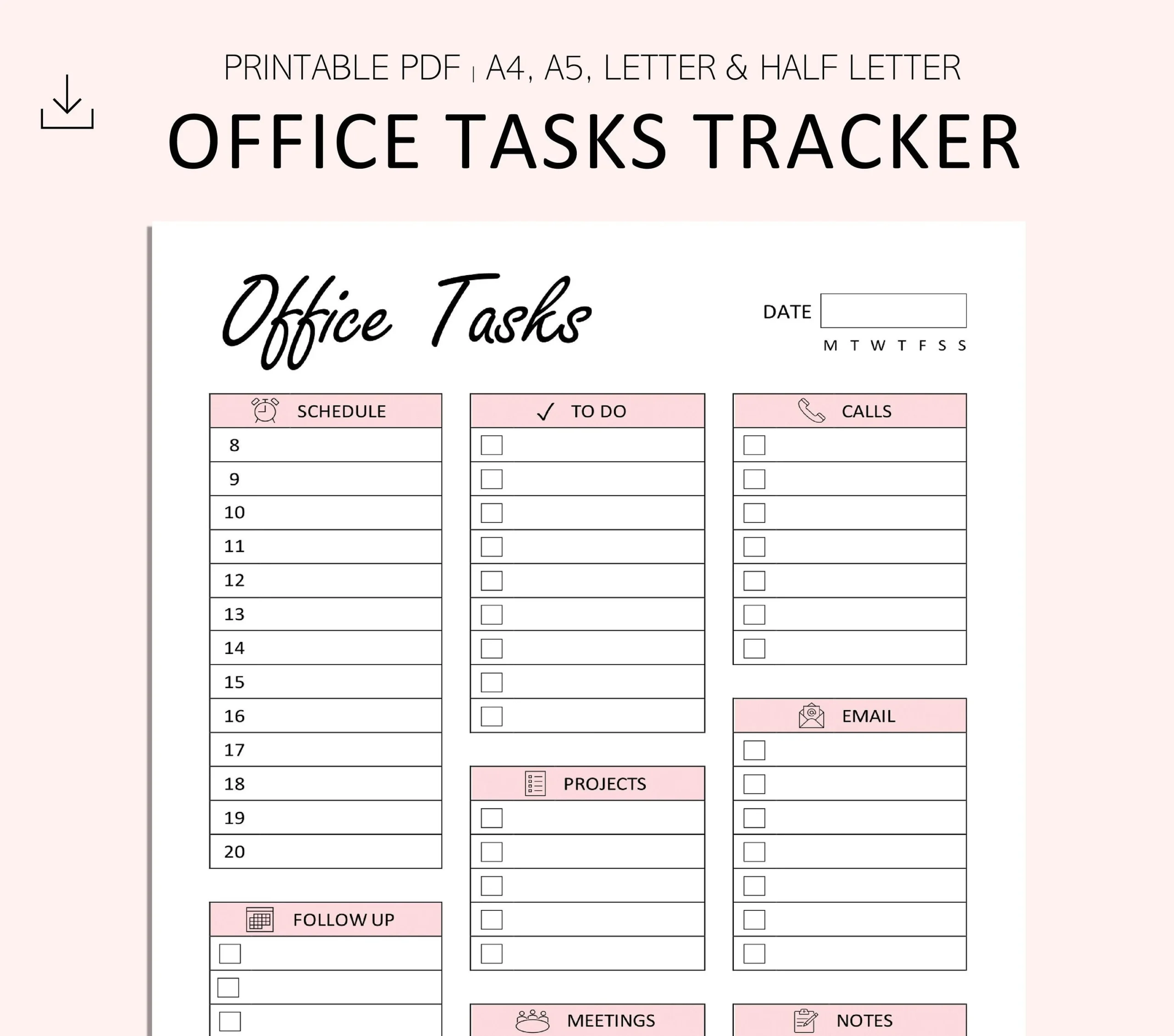 Office Printable Task List