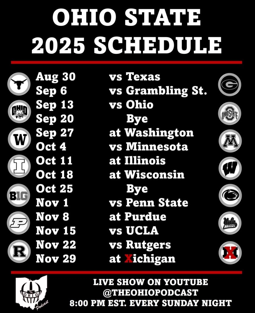 Printable Ohio State Schedule