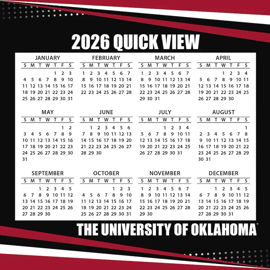 Oklahoma Sooners 2026 Box Calendar