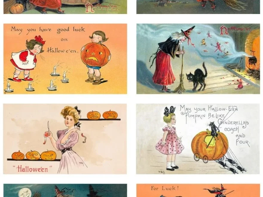 Old Fashioned Halloween Magic Free Vintage Collage Sheets The Art Scavenger