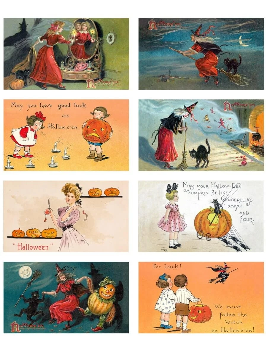 Old Fashioned Halloween Magic Free Vintage Collage Sheets The Art Scavenger