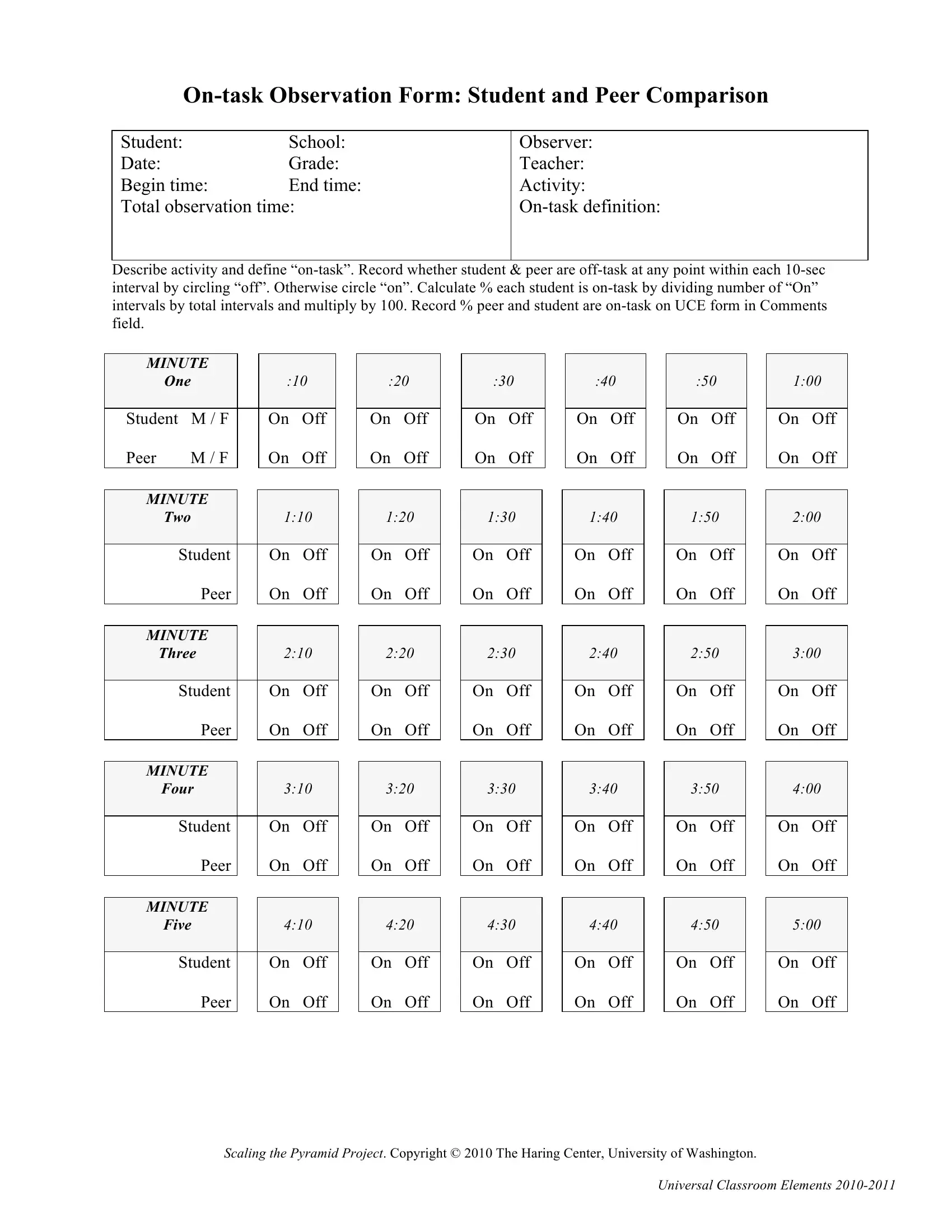 On Task Observation Form Fill Out Printable PDF Forms Online On Task Observation Form Fill Out Printable PDF Forms Online