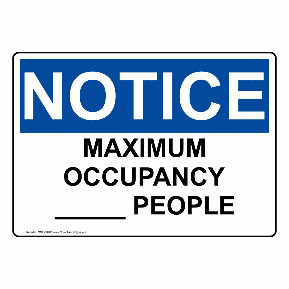 Printable Maximum Occupancy Signs Free