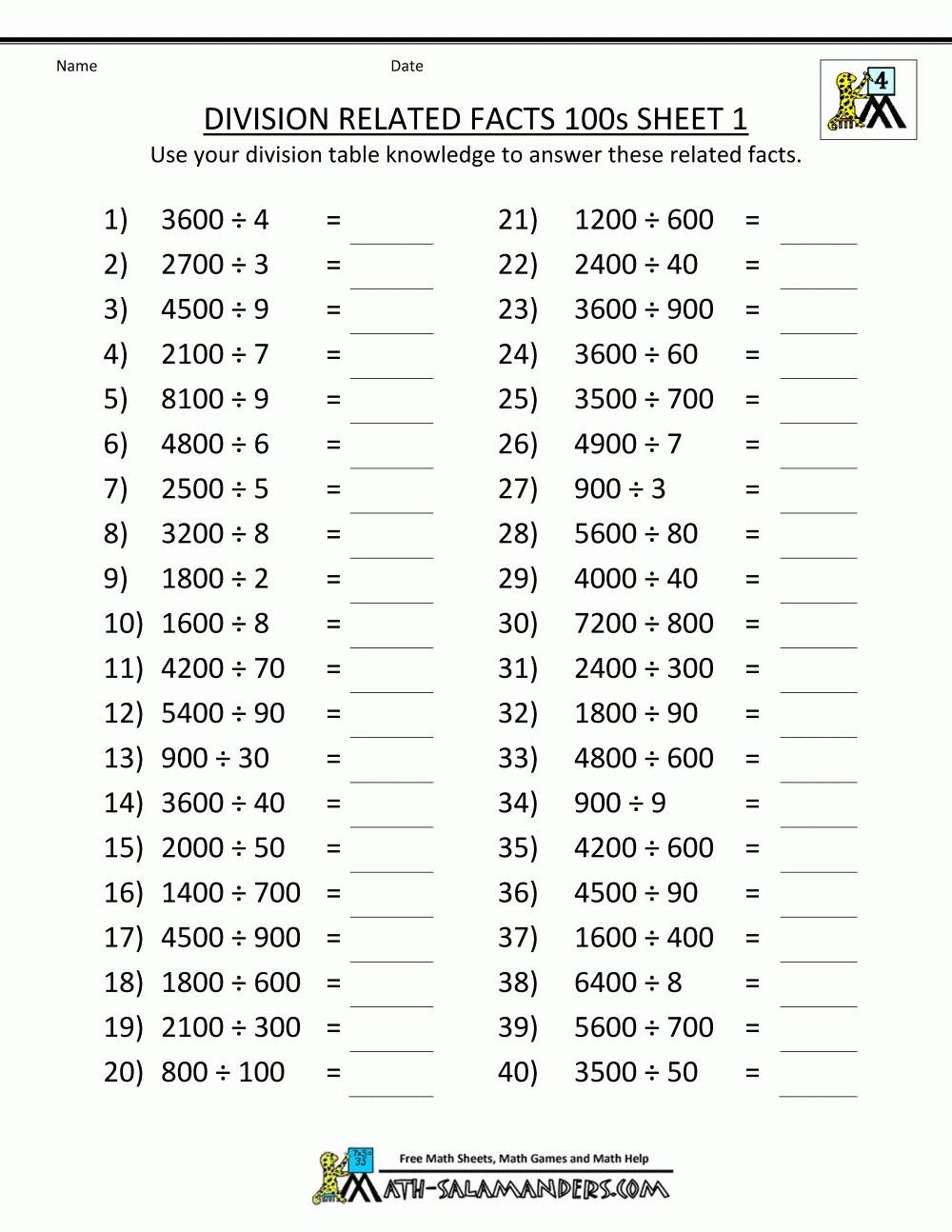 Our Dividing By Multiples Of 10 And 100 Worksheets Our Dividing By Multiples Of 10 And 100 Worksheets
