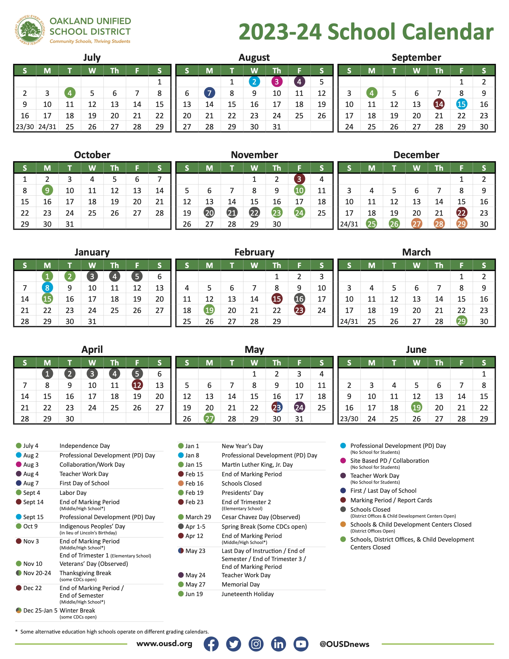 Ousd 2024 Calendar School Academic Calendar