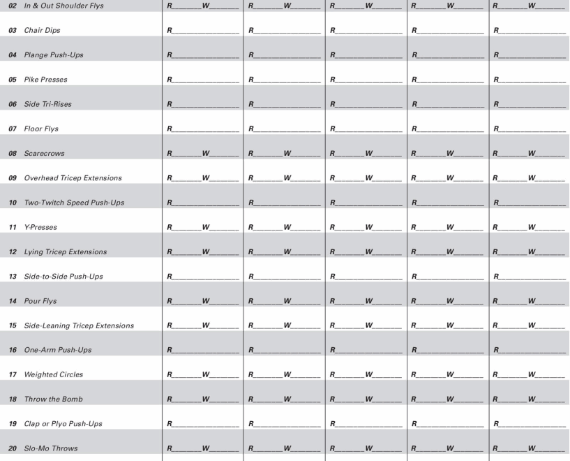 P90X Workout Sheets Free PDF Available For Download Print