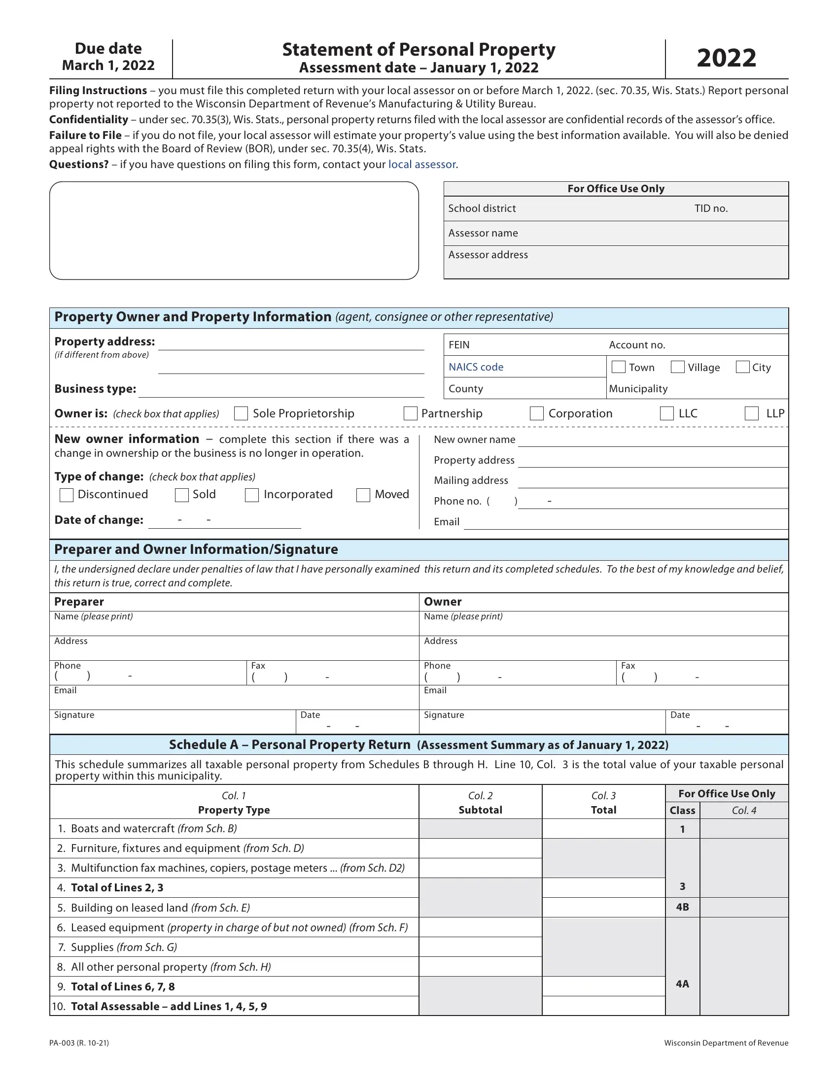 Pa Schedule E Printable