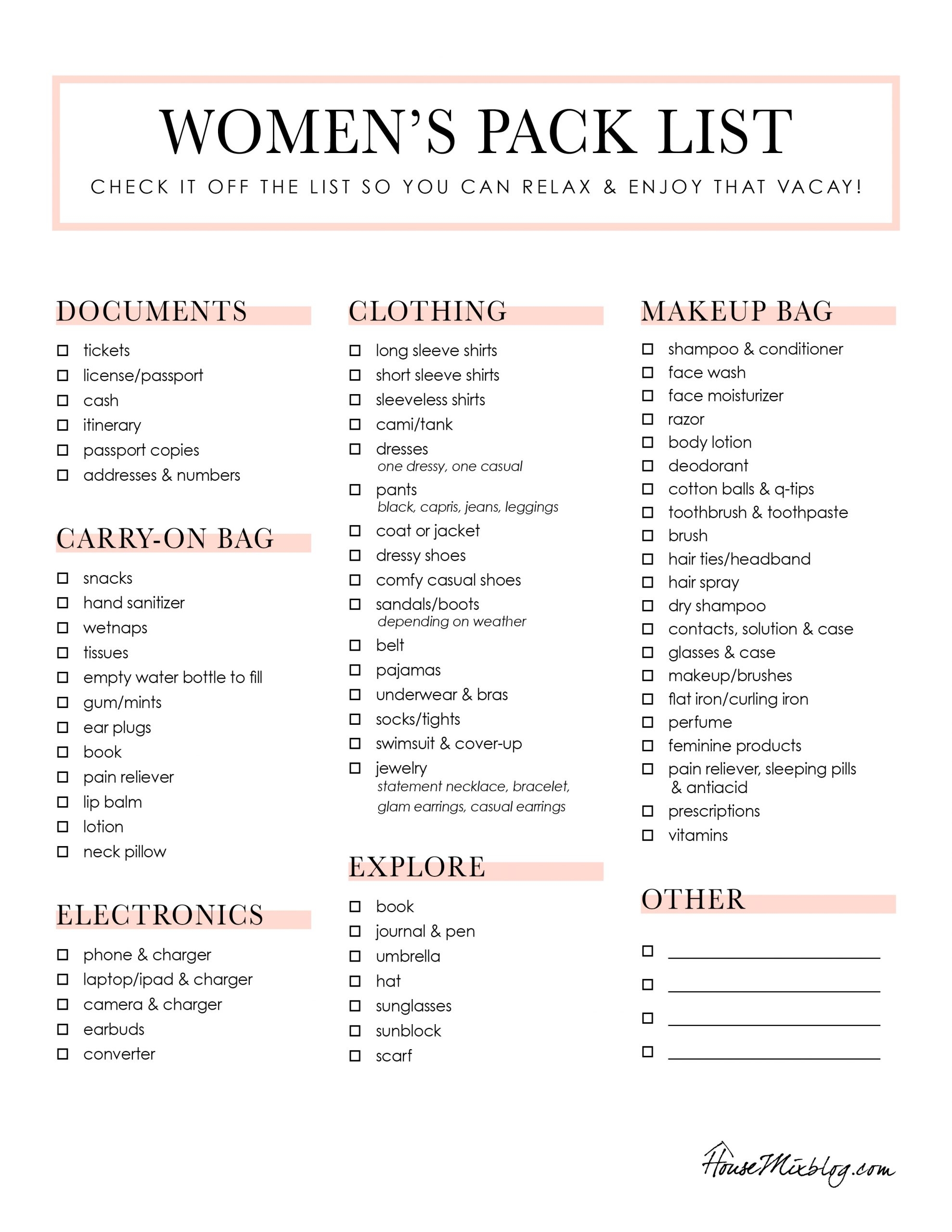 Packing Hacks 2 Printable Checklists House Mix Packing Hacks 2 Printable Checklists House Mix