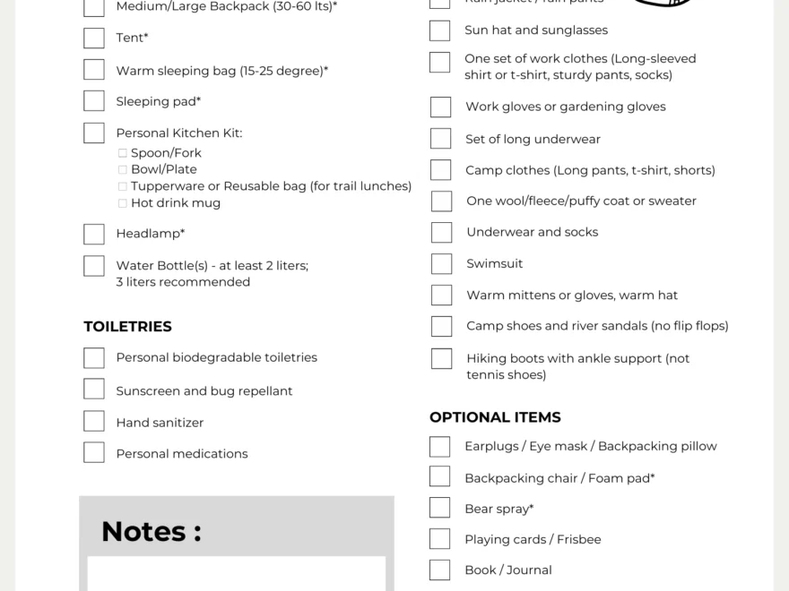 Packing List Bob Marshall Wilderness Foundation