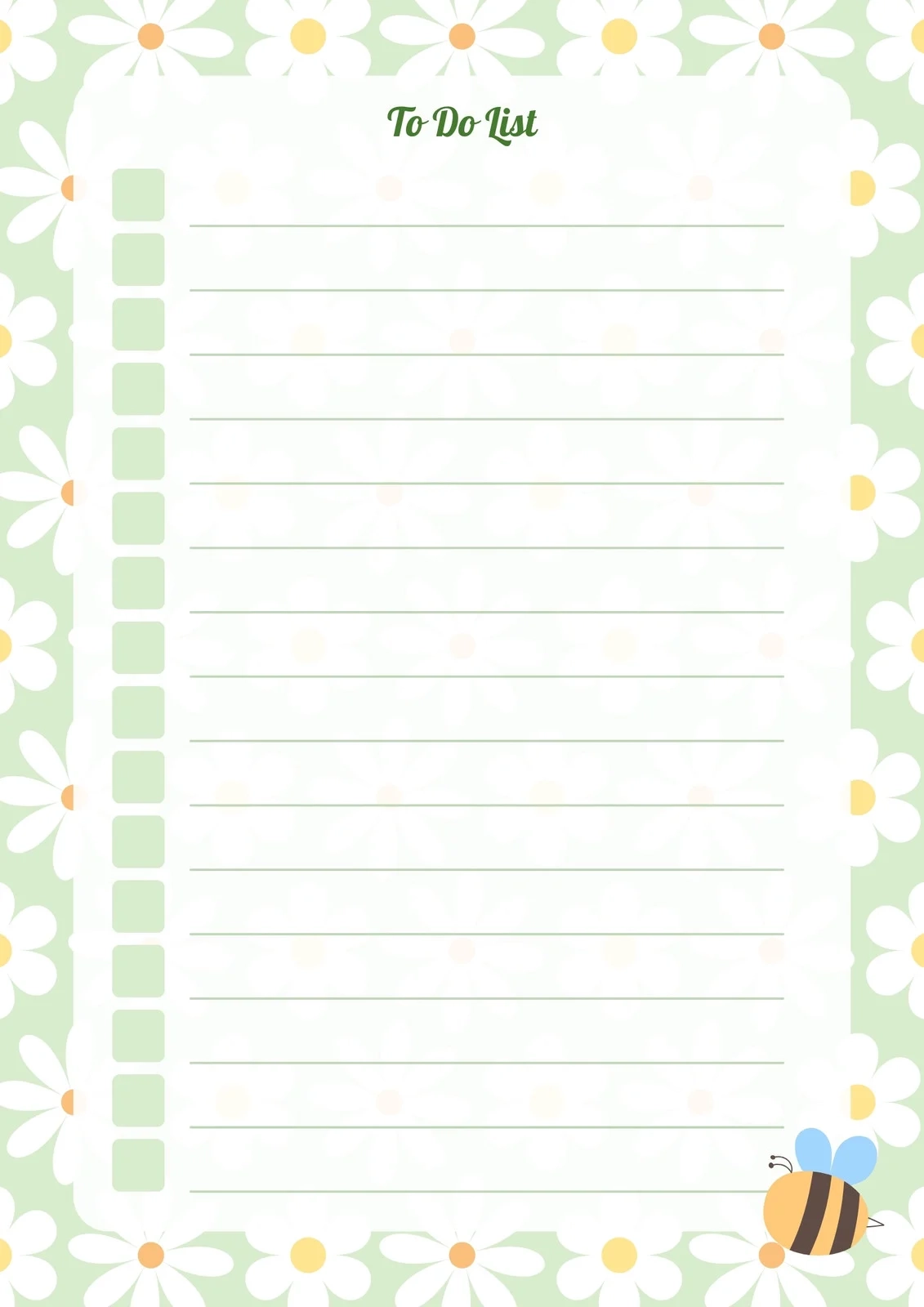 Printable Collum List Template Flowers Printable Collum List Template Flowers