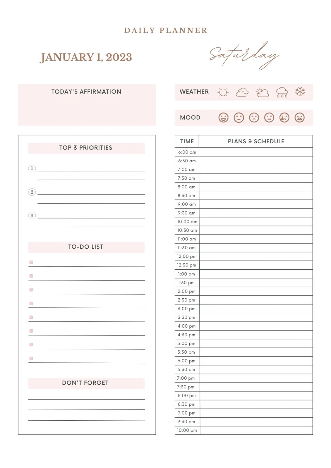 Page 4 Free Personalized Monthly Planner Templates To Print Canva