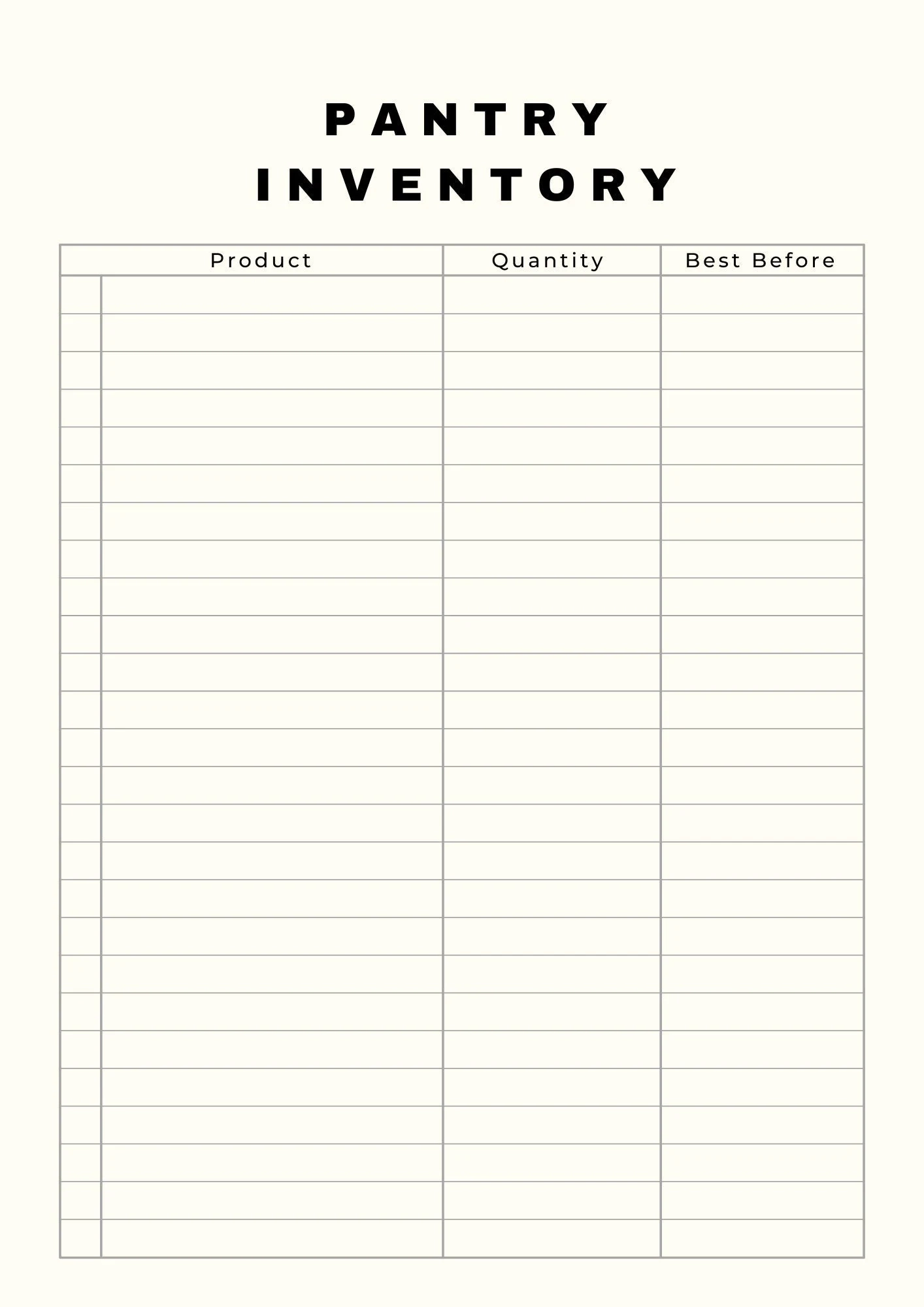 Pantry Inventory printable Digital Product Quantity Best Before Date Etsy