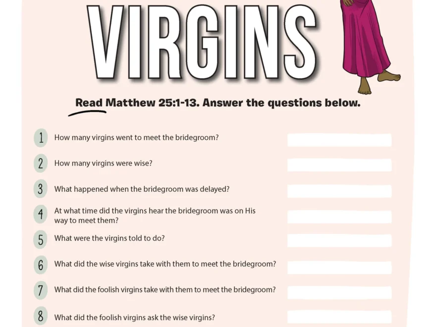 Parable Of The Wise And Foolish Virgins Bible Quiz PDF Bible Pathway Adventures