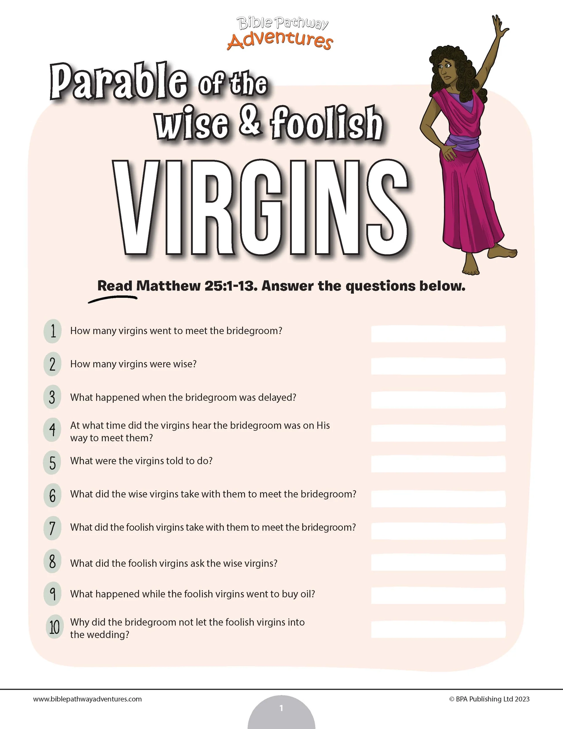 Parable Of The Wise And Foolish Virgins Bible Quiz PDF Bible Pathway Adventures Parable Of The Wise And Foolish Virgins Bible Quiz PDF Bible Pathway Adventures