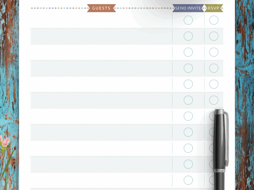 Party Guest List Template Casual Style For Easy Planning