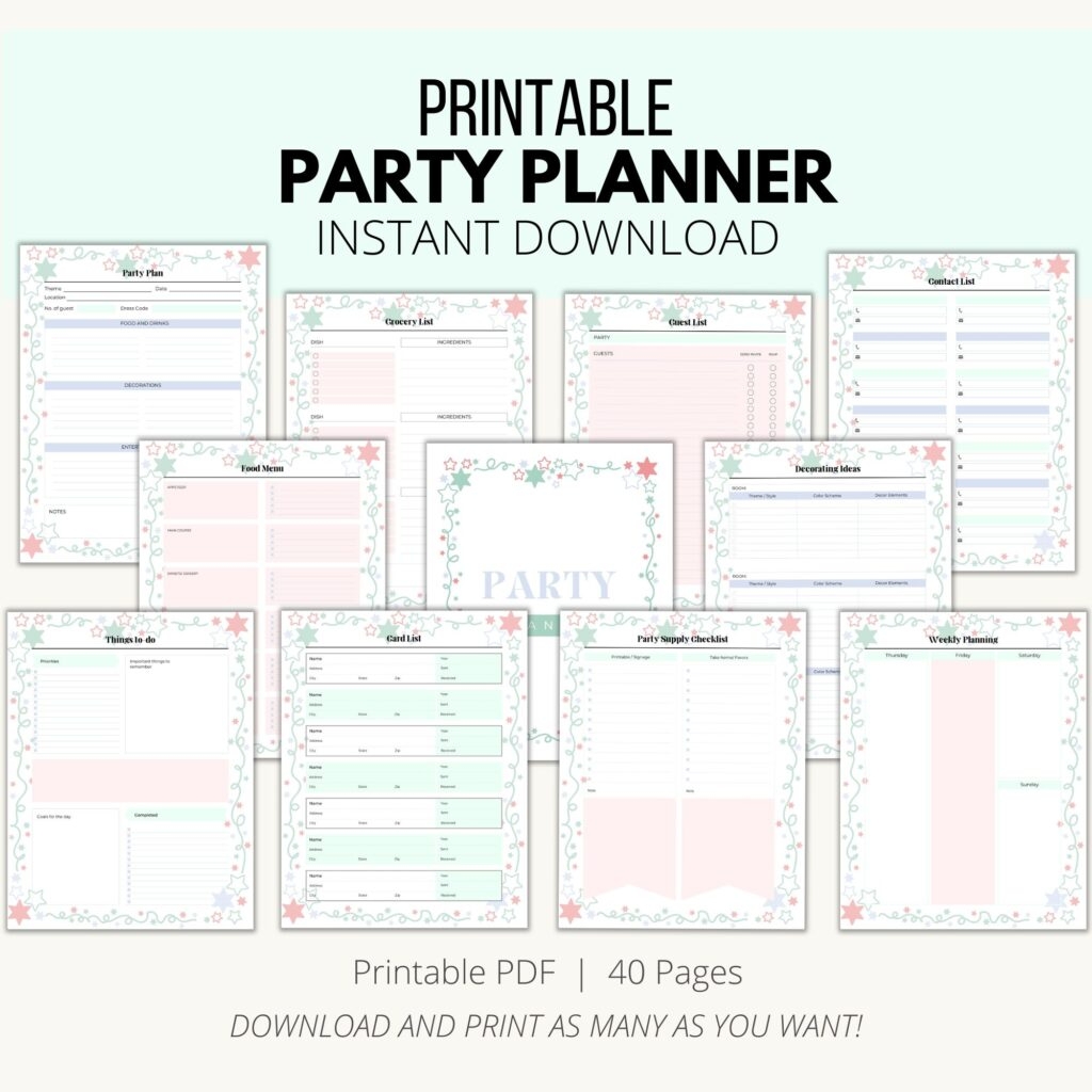 Free Printable Birthday Party Planner Free Printable Birthday Party Planner