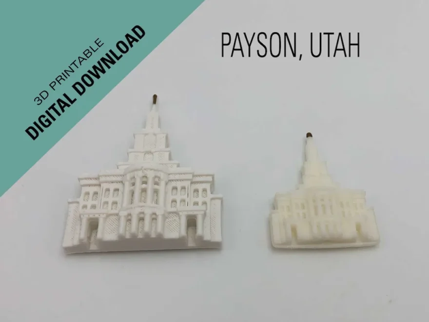 Payson Utah Temple Magnet Downloadable 3D Print STL Files To Print Your Own Two Different Sizes One For A Cupcake Topper Lds Party Etsy