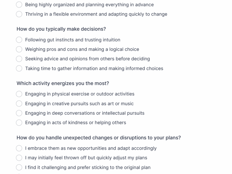 Personality Quiz Template Form Template Jotform
