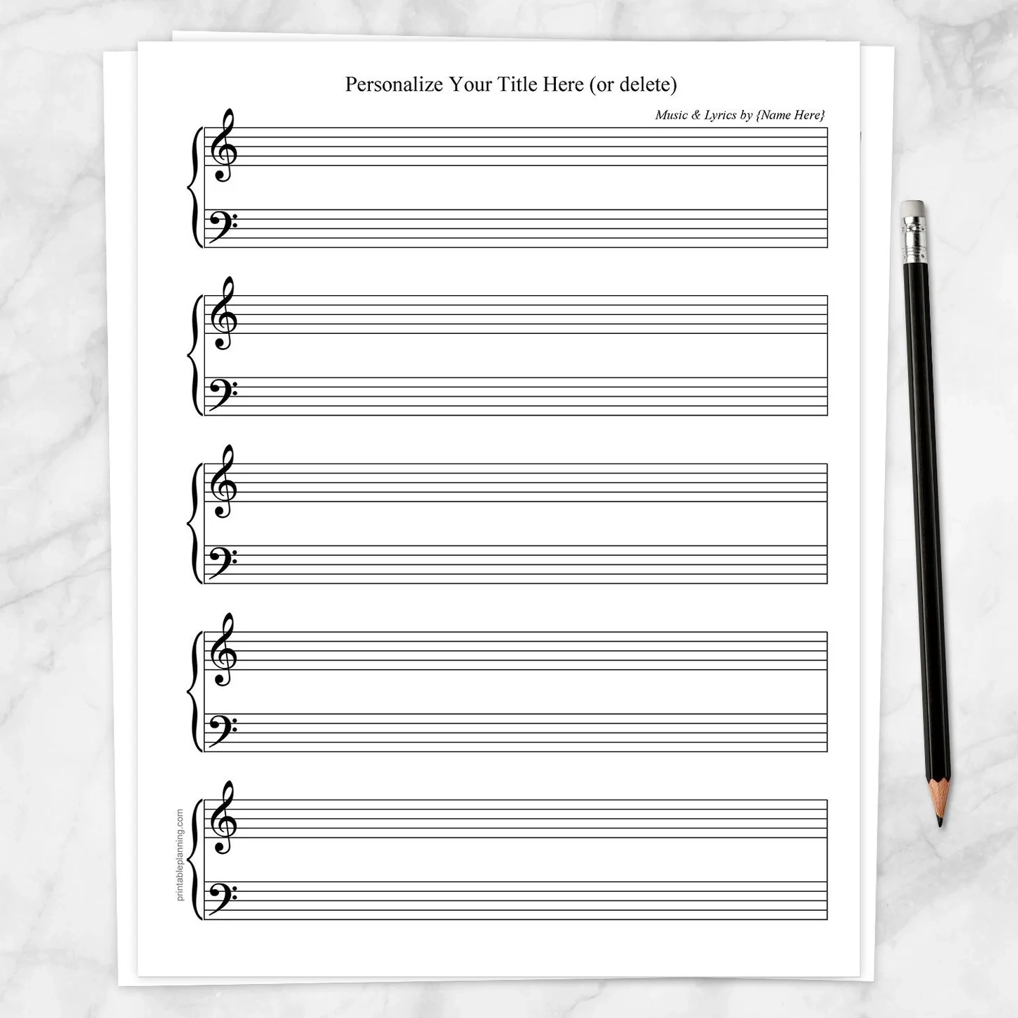 Blank Piano Sheets Printable Blank Piano Sheets Printable