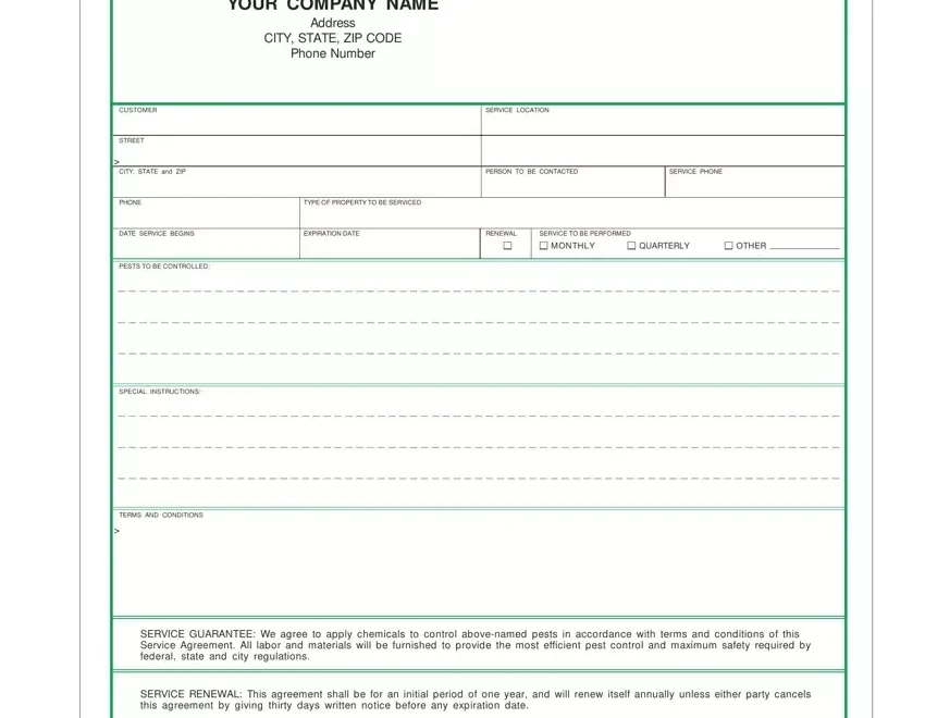 Pest Control Contract Template Fill Out Printable PDF Forms Online