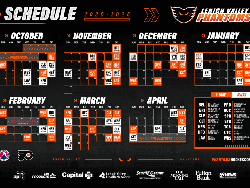 Phantoms Announce 2025 26 Schedule Lehigh Valley Phantoms
