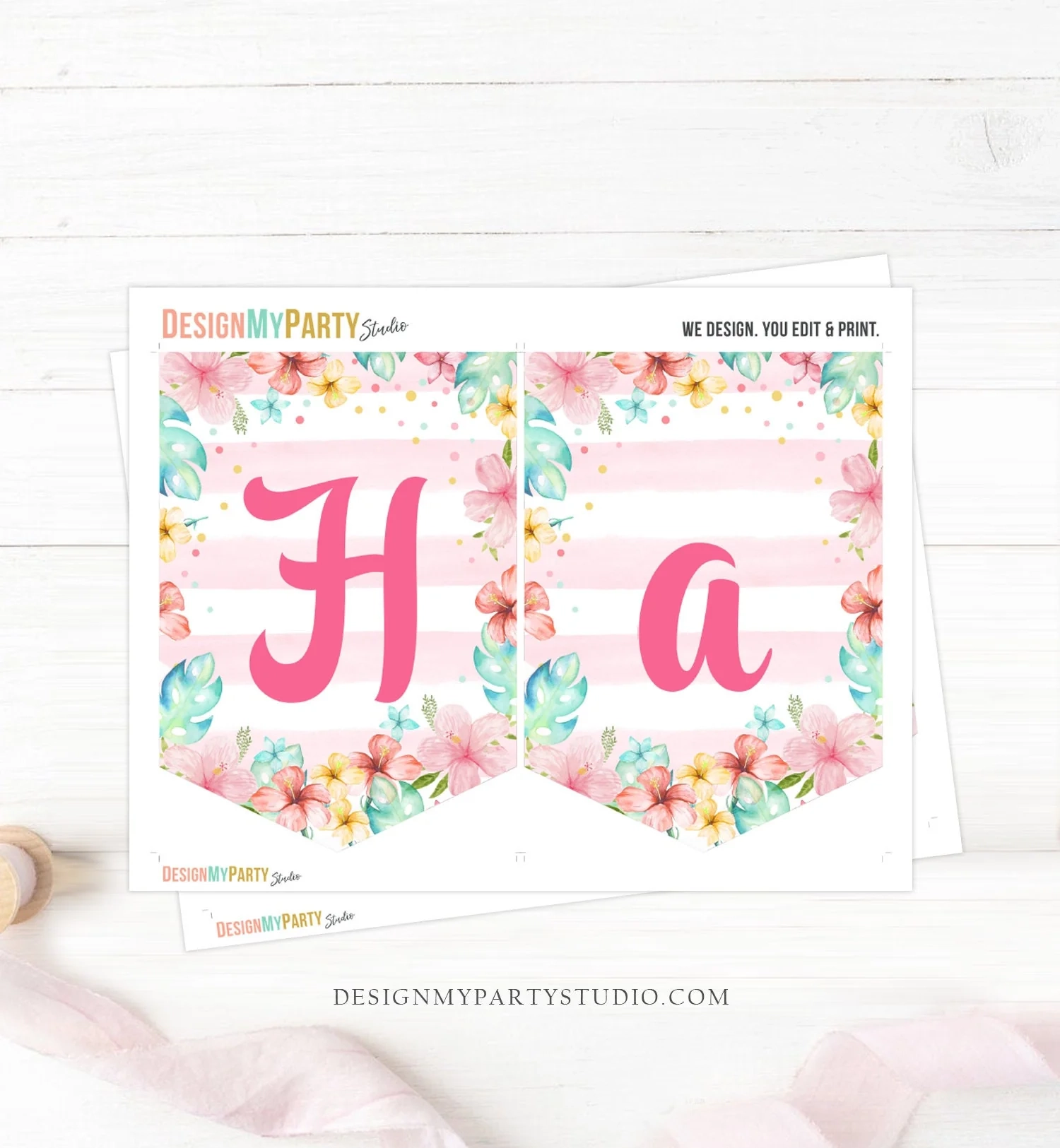 Hawaiian Happy Birthday Sign Printable