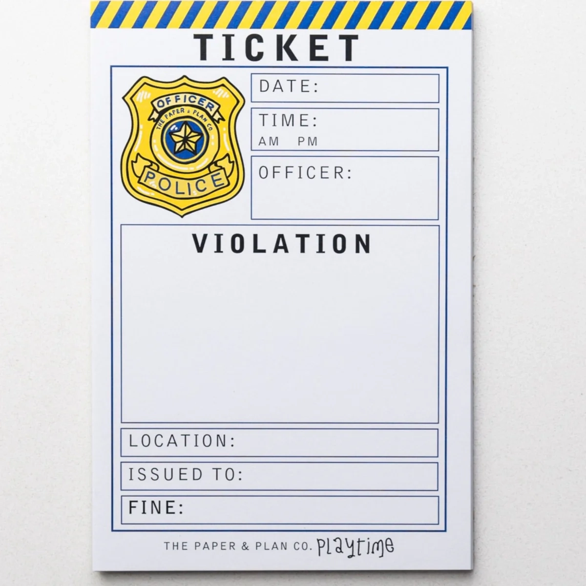 Playtime Pad Police Ticket Violation Pad The Paper Plan Co Playtime Pad Police Ticket Violation Pad The Paper Plan Co